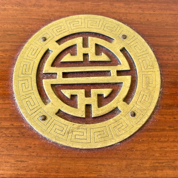 Vintage Wooden Brass Ornate Jewelry Box - Picture 16 of 16